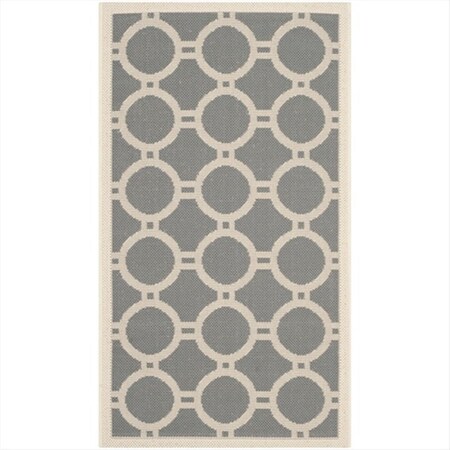 Safavieh 2 Ft. X 3 Ft. -7 In. Accent Indoor-Outdoor Courtyard- Anthracite And Beige- Machine Made Rug CY6924-246-2